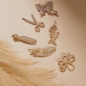 Elegant Gold Hair Clip Set